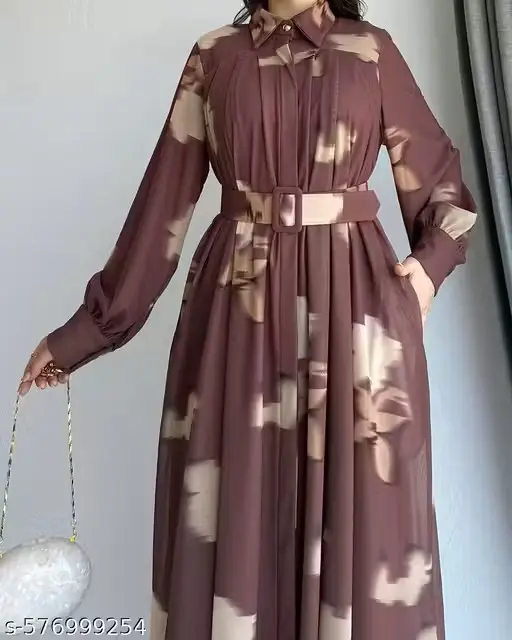 NEW DESIGN FANCY GEOERGETTE PRINTED GOWN FOR GIRL'S OR WOMEN (S)
